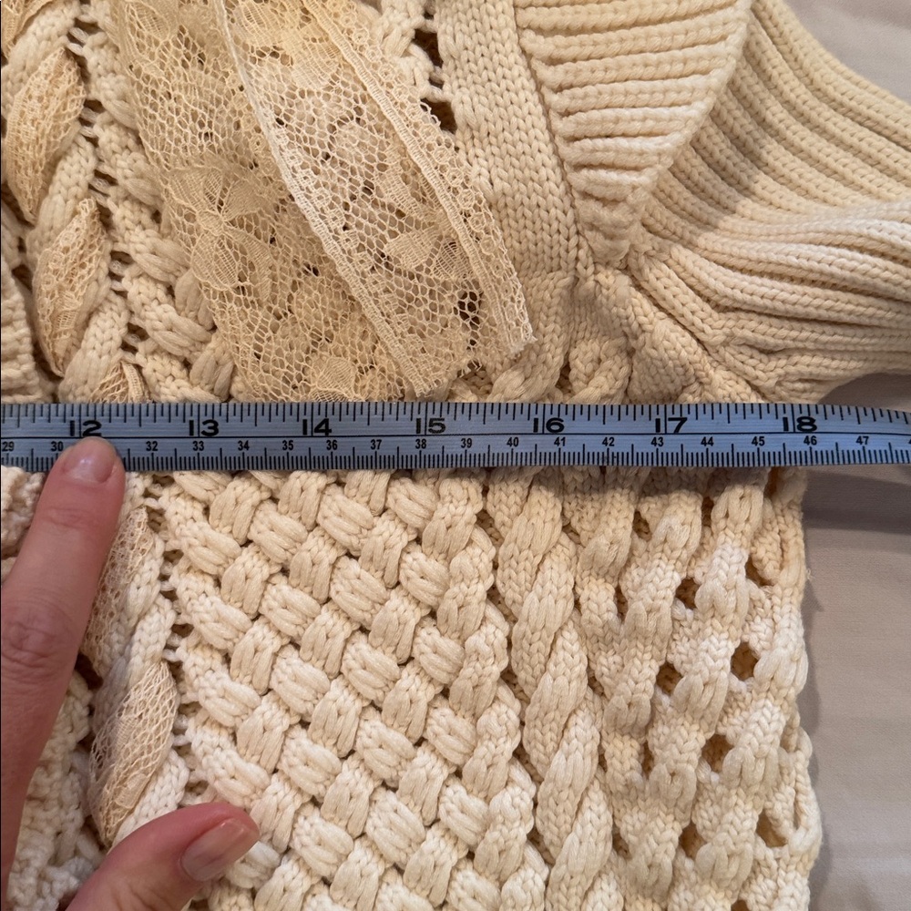 RED Valentino Cream Ruffled Cardigan - Picture 7 of 9